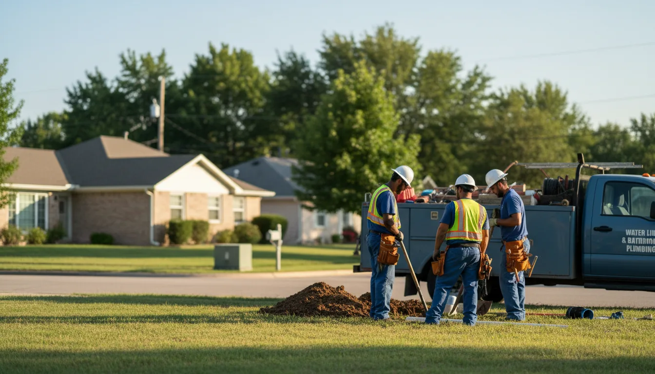 Residential water line and bathroom plumbing service in Forest City, IA